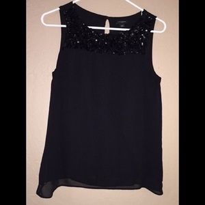 Sheer black blouse with liner